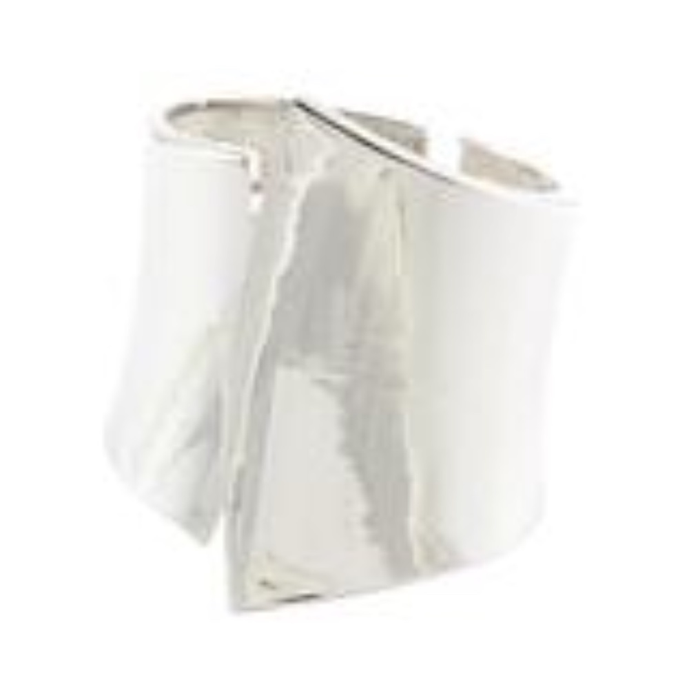 CURVED SILVER ARM CUFF - Picture 2 of 4